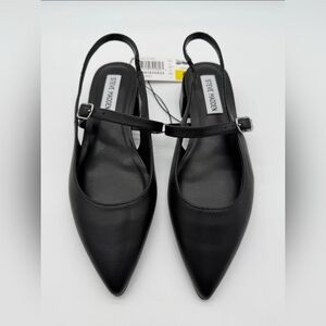 Steve Madden Christyy Black Slingback Flats Women’s Size 6 NIB